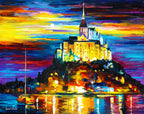 CASTLE ABOVE THE HARBOR - ORIGINAL OIL PAINTING