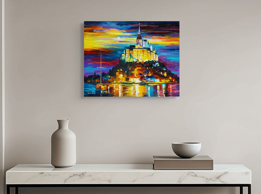 CASTLE ABOVE THE HARBOR - ORIGINAL OIL PAINTING