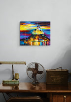 CASTLE ABOVE THE HARBOR - ORIGINAL OIL PAINTING