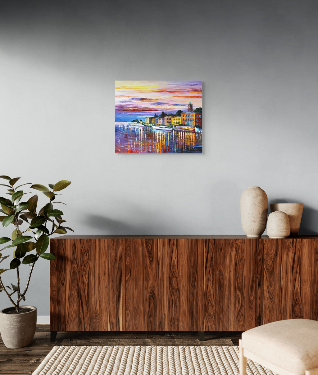 LAKE COMO - BELLAGIO  - ORIGINAL OIL PAINTING