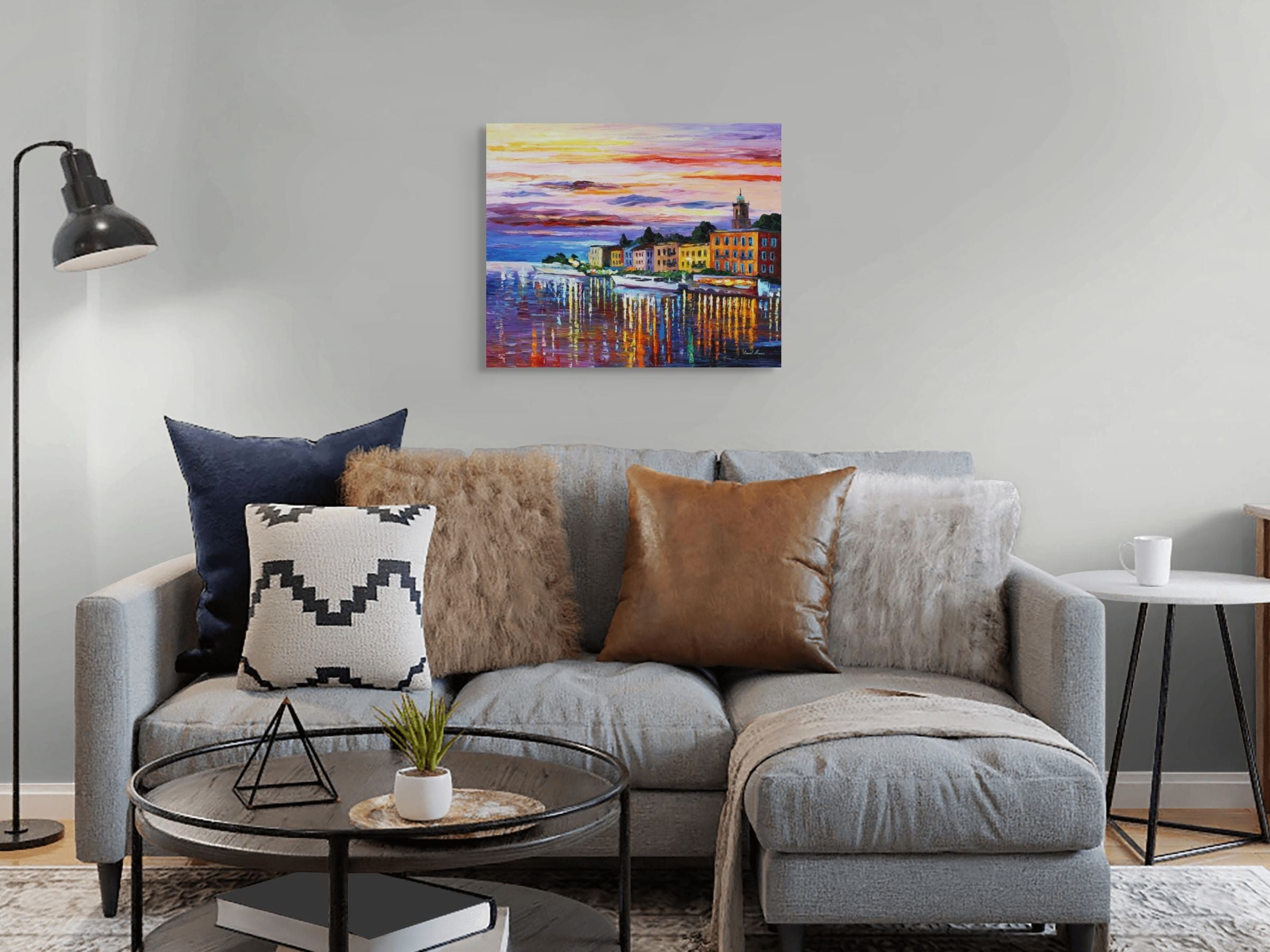 LAKE COMO - BELLAGIO  - ORIGINAL OIL PAINTING