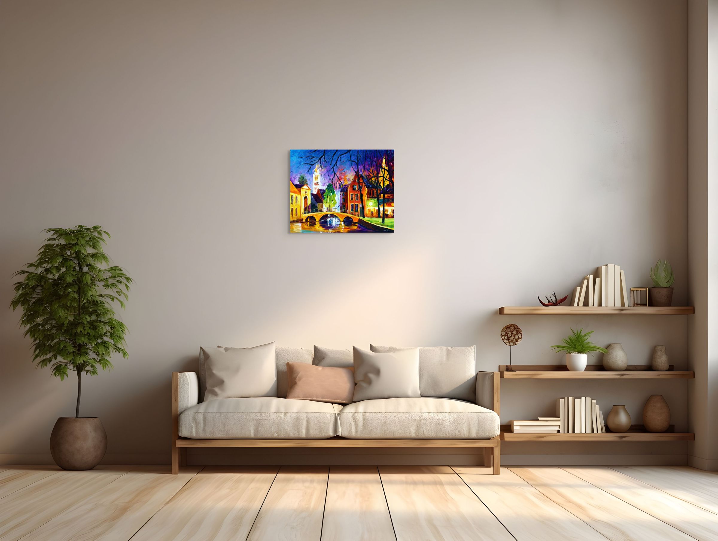 BRUGES BRIDGE - ORIGINAL OIL PAINTING