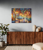 RAIN'S RUSTLE IN THE PARK - ORIGINAL OIL PAINTING
