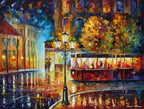 RAINY NIGHT TROLLEY - ORIGINAL OIL PAINTING