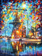 THE MILL OF AMSTERDAM - ORIGINAL OIL PAINTING