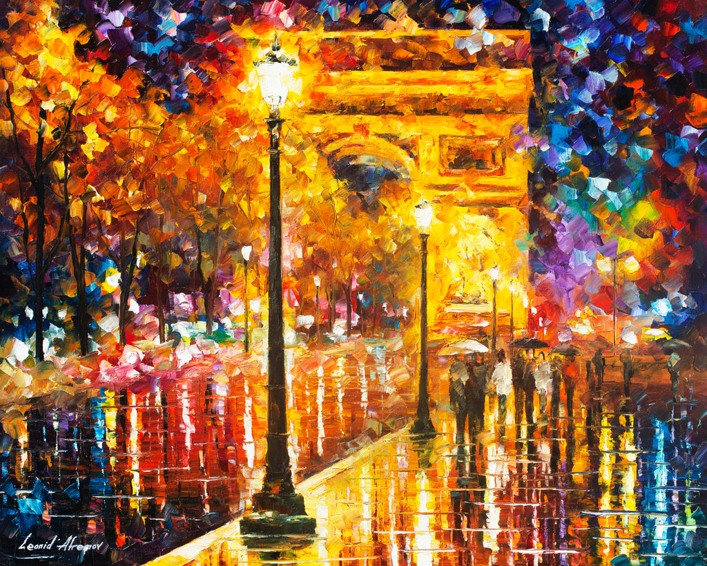 PARIS - CHAMPES ELISES - ORIGINAL OIL PAINTING