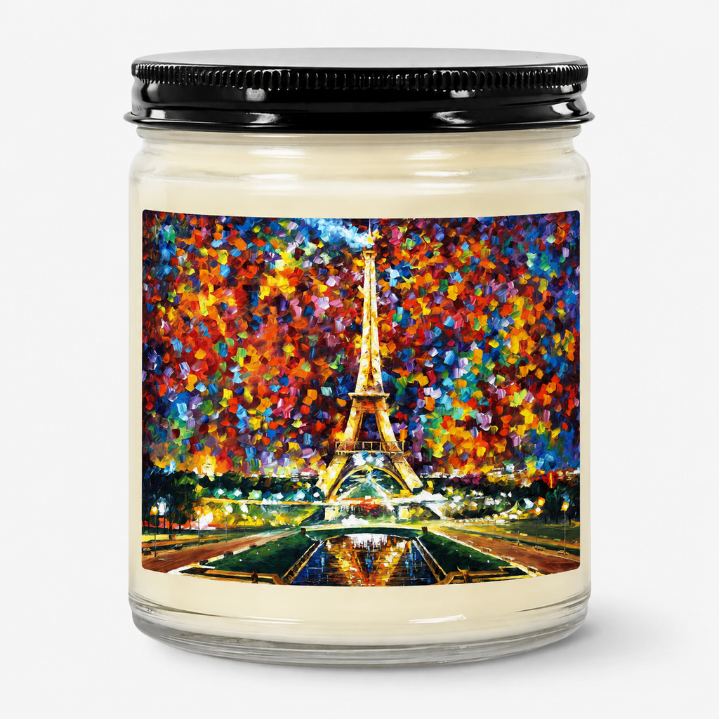 ROMANTIC STROLL - Romantic 9oz Clear Jar Soy Wax Candle