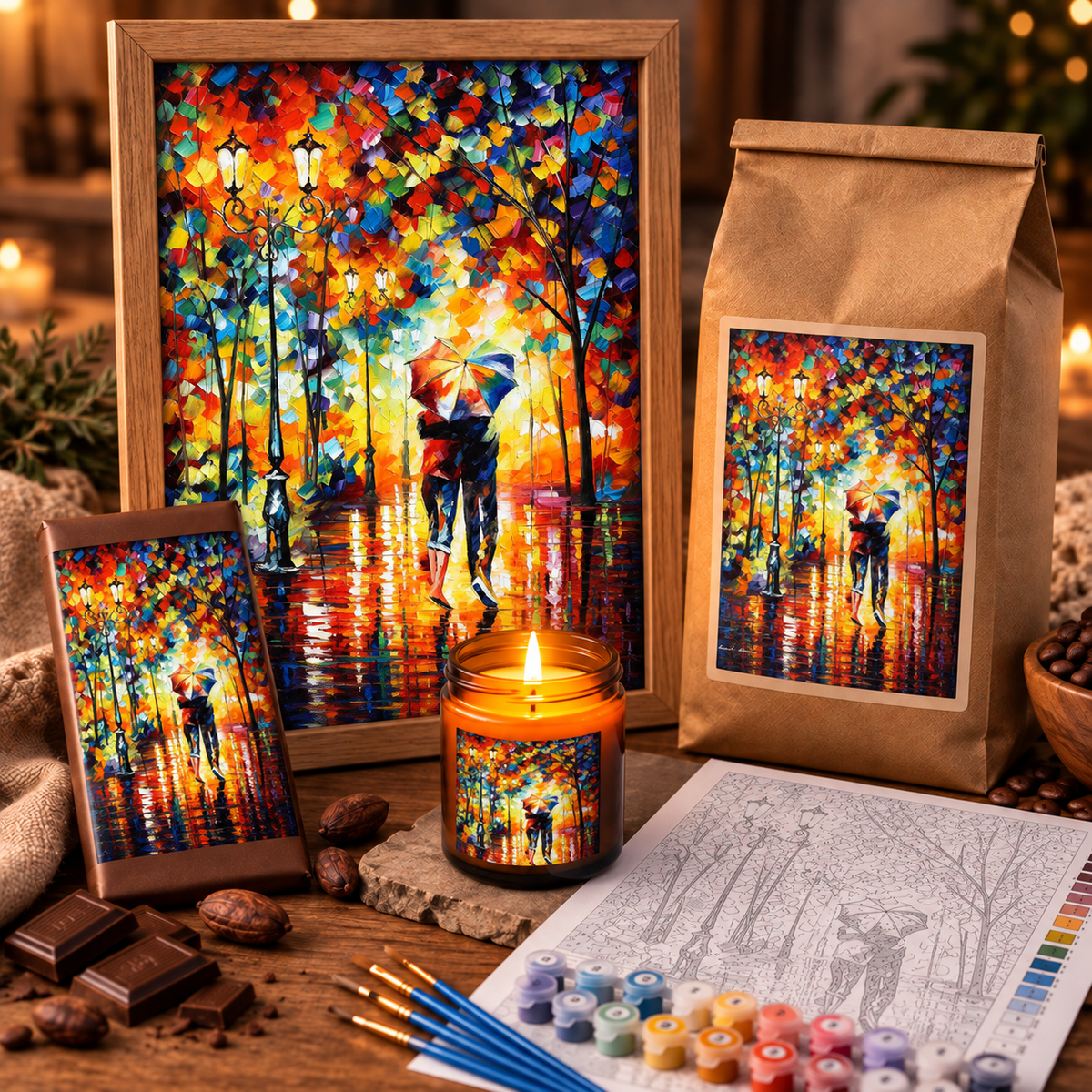 Romantic Date Set - COUPLE UNDER ONE UMBRELLA